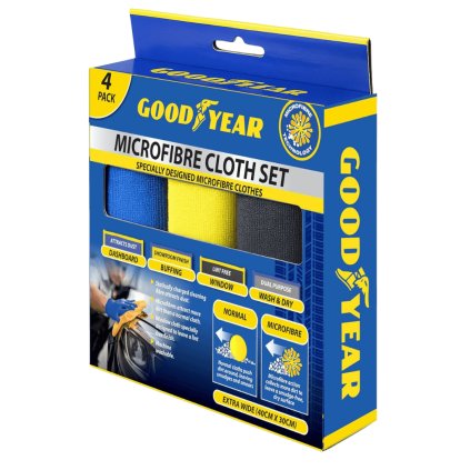 Mikrovlaknove utierky na auto Good year 4 ks