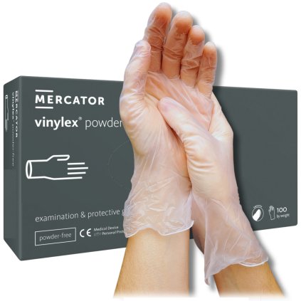Jednorazove vinylove rukavice mercator vinylex powder free nepudrovane