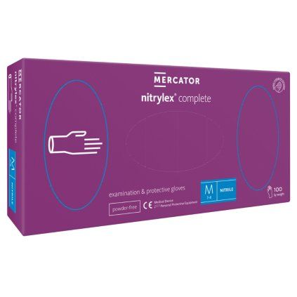 Poškodené nitrilové rukavice Mercator nitrylex complete