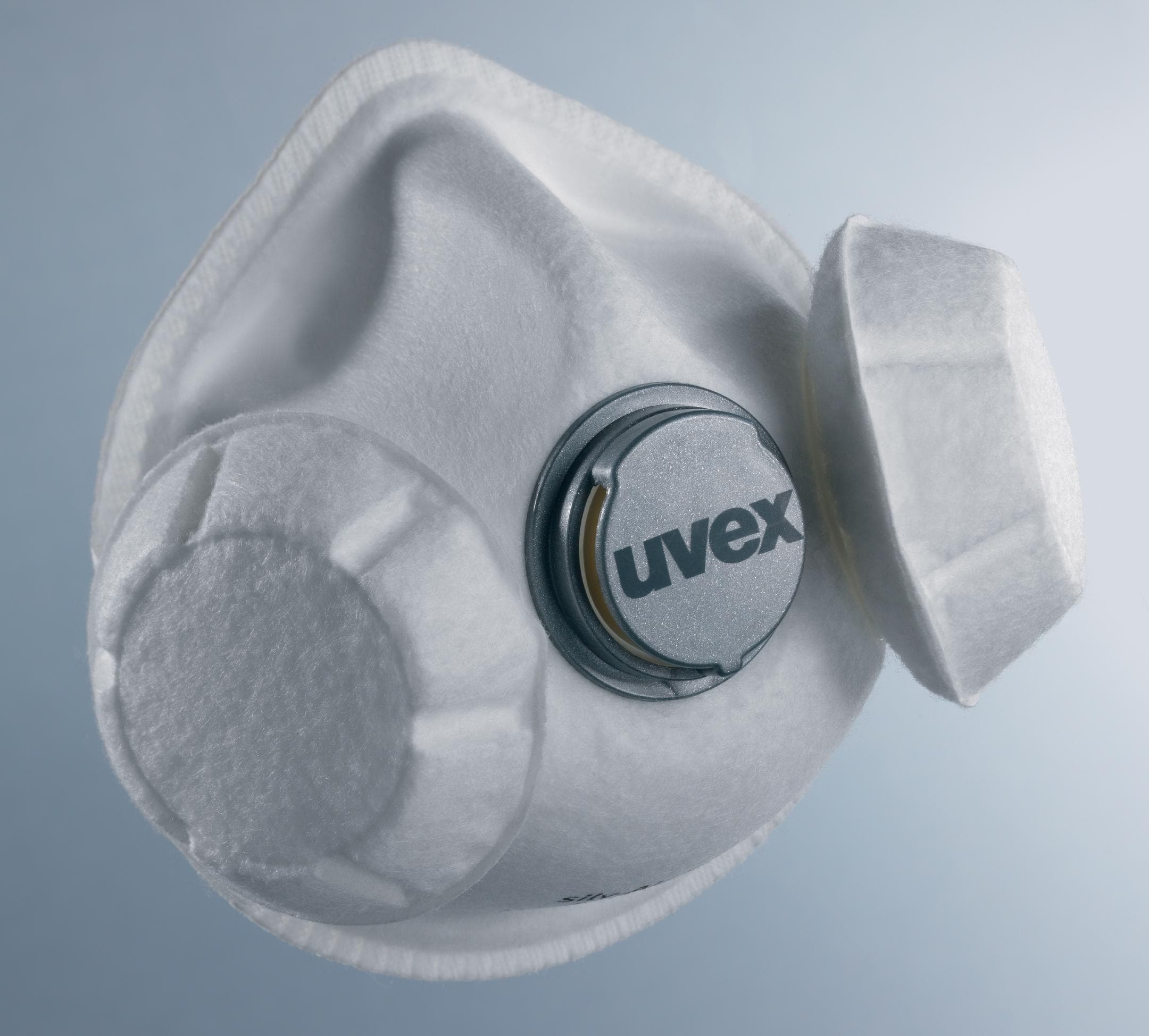 Detail filtrační polomasky uvex s výdechovým ventilem