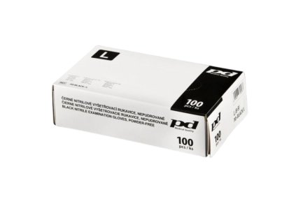 Jednorázové černé nitrilové nepudrované rukavice PD-BLACK