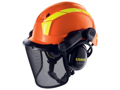 Ochranná lesnická přilba uvex pheos forestry - oranžová