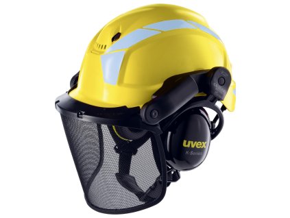 Ochranná lesnická přilba uvex pheos forestry - žlutá