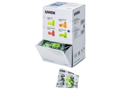 Špunty do uší uvex hi-com limetkové, SNR: 26dB - 100 párů