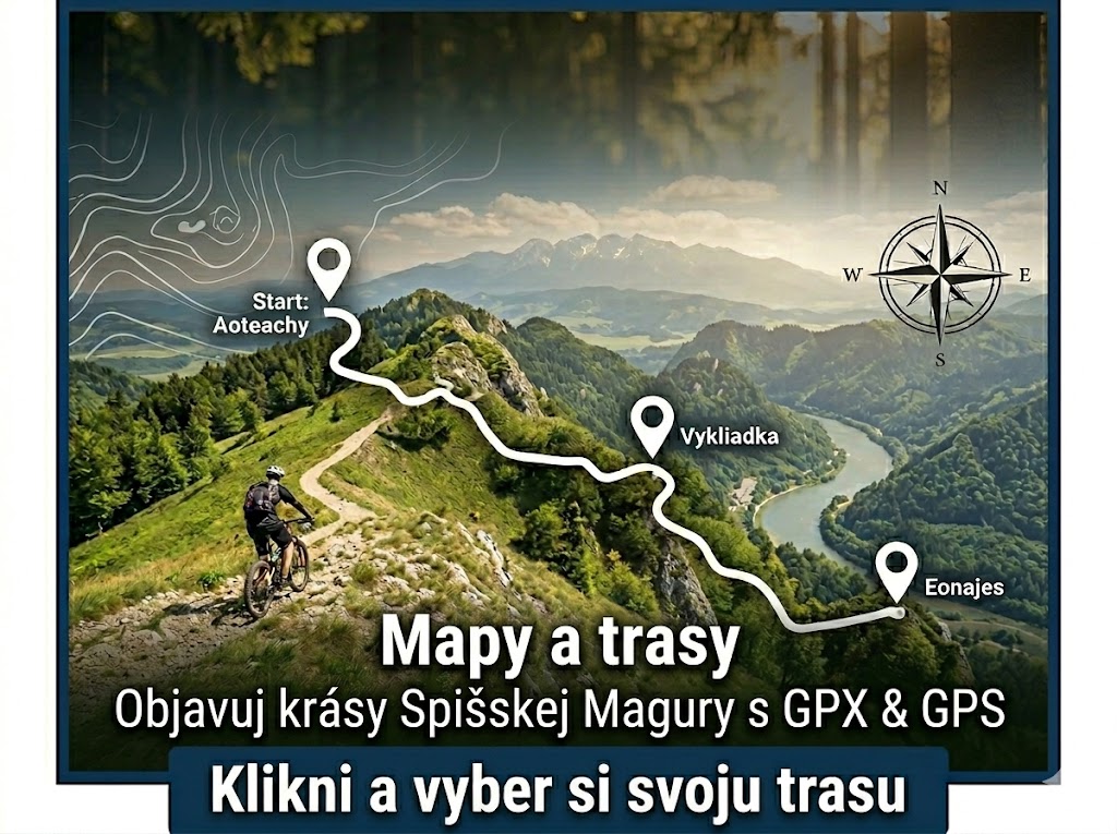 Cyklistické trasy a mapy Pieniny a Vyšné Ružbachy - tipy na výlety a enduro traily od XTREMEsport.