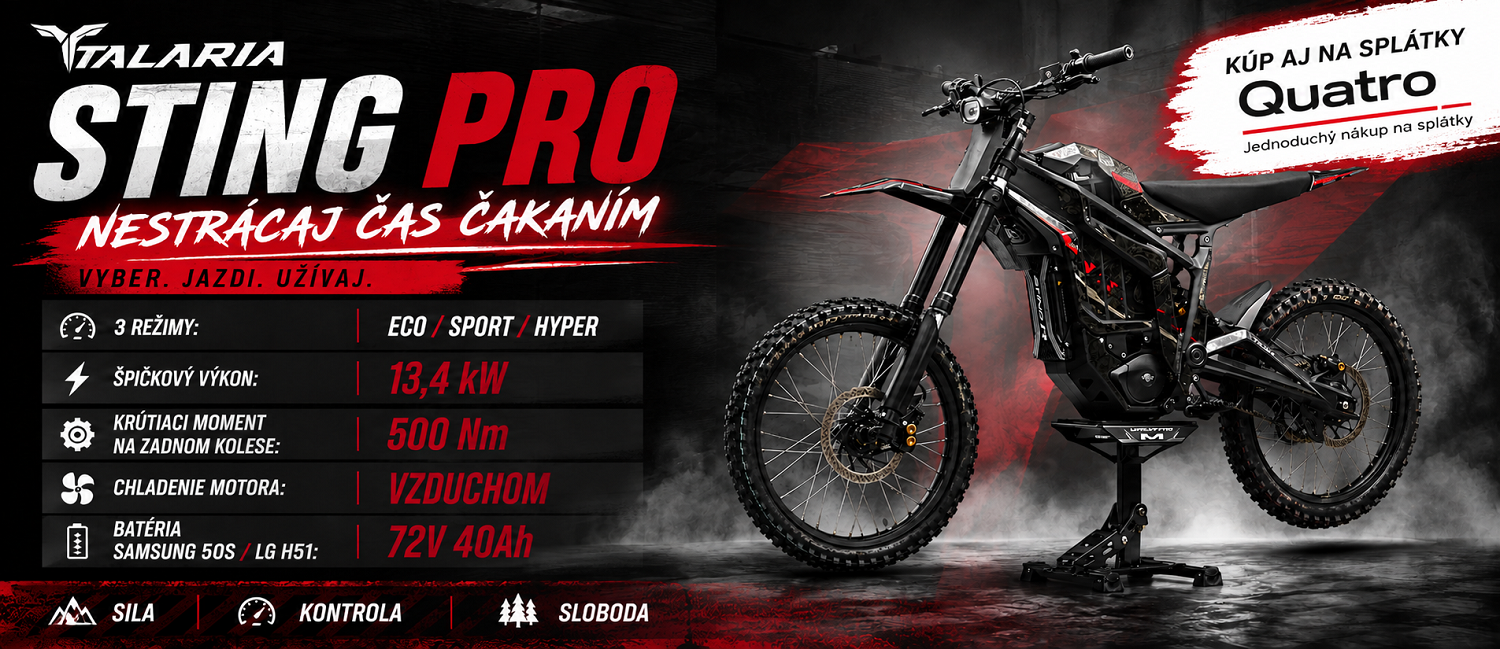 Talaria Sting Pro - Elektrická motorka objav Sting Pro na Xtremesport.
