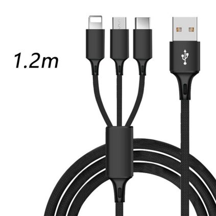 5949 multifunkcni kabel usb 3v1 usb a do usb c micro usb lightning delka 1 2 m