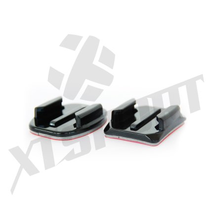 4554 nalepovaci drzaky pro gopro 1x rovny 1x zakriveny cerny