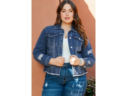 Džínová bunda s dírami