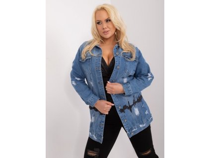 pol pm Hurt Niebieska jeansowa kurtka plus size z napisem 406524 3