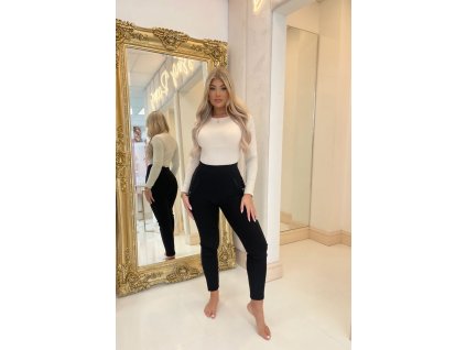 BLACK HIGH WAIST DOUBLE BAND POCKET LEGGINGS (1)