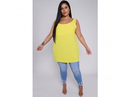 Top bez rukávů s kulatým výstřihem - barva žlutá