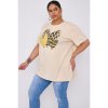 Triko Leopardí srdce - barva béžová