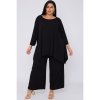 Asymetrický top s kalhotami  - barva černá