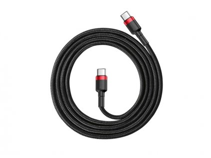 Baseus Cafule Series nabíjecí / datový kabel USB-C na USB-C PD2.0 60W Flash 2m, červená-černá