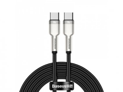 Baseus Cafule Series nabíjecí / datový kabel USB-C na USB-C s kovovými koncovkami 100W 2m, černá