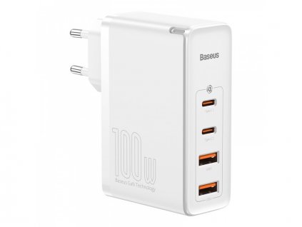 Baseus GaN2 Pro rychlonabíjecí adaptér 2x Type-C + 2x USB-A 100W bílá