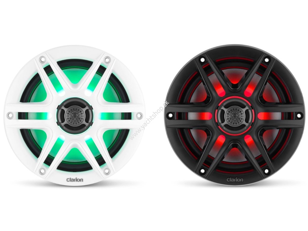 vyr 53167CLARION MARINE AUDIO CMS 651RGB SWB 6 5 palcove 165 mm morske koaxialne reproduktory sportove mriezky s RGB LED osvetlenim par