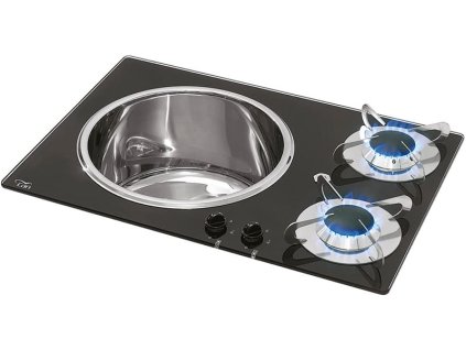 vyr 51899airxcel europe gas hob unit with round sink n2 burners sr sr PV1360