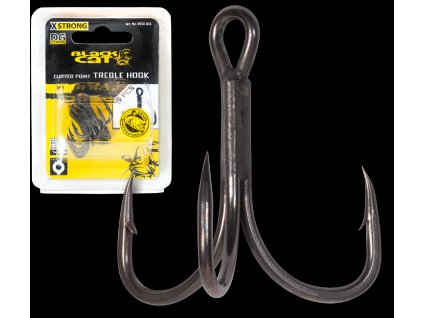 BLACKCAT #2/0 Curved Point Treble Hook DG DG coating 5 pcs