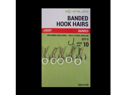 KORUM Banded Hook Hairs - Barbed 10