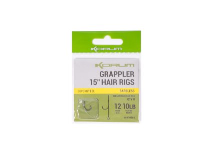KORUM GRAPPLER HAIR RIGS - 4 SZ 8 BARBLESS