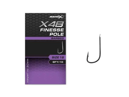 MATRIX X4B - Finesse Pole Hooks (Variant X4B Finesse Pole Size 14 Barbed)