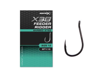 MATRIX X3B - Feeder Rigger Hooks (Variant X3B Feeder Rigger Size 10 Barbed - Eyed)