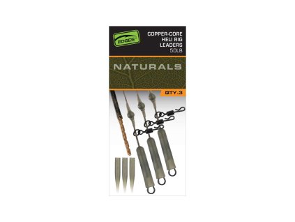 FOX EDGES™ Naturals Copper Core Heli Leaders (variant Edges Naturals Copper-Core Heli Rig Leaders x3)