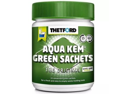 THETFORD AQUA KEM GREEN SACHETS 450 g prášok proti tvorbe plynov v nádrži borovicová vôňa