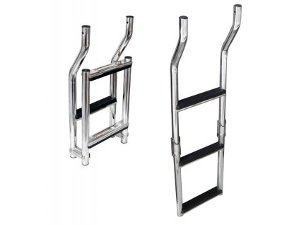 REBRÍKY Z NEHRDZAVEJÚCEJ OCELE (Varianta LADDER WITH 3 STEPS IN BLACK PLASTIC)