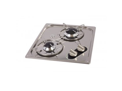 piano cottura in acciaio 2 fuochi