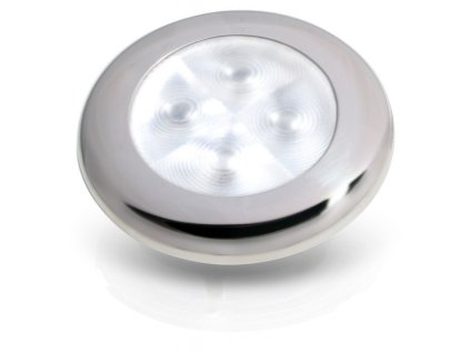 HELLA MARINE BIELE ZDVORILOSTNÉ SVETLO - LEŠTENÁ NEHRDZAVEJÚCA OCEĽ (Varianta WHITE COURTESY LIGHT - POLISHED STAINLESS STEEL 12V)