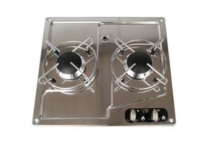 piano cottura inox a 2 fuochi