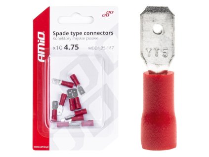 AMIO Elektrické konektory 5,6 mm, 0,5-1,5 mm2, 10 A, 10 ks