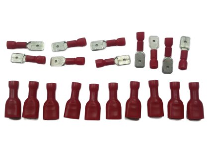 GALY Káblové spojky červené pre 0,25-1,5 mm2 kábel samec 10 ks + samica 10 ks