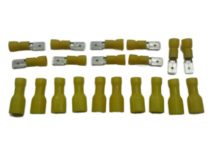 GALY Káblové spojky žlté pre 4-6 mm2 kábel samec 10 ks + samica 10 ks