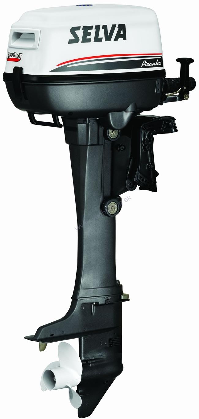 SELVA Piranha 5XS (9,9) HP s dlhou nohou s elektrickým štartom  závesný lodný benzínový motor 9,9HP 9,9 HP