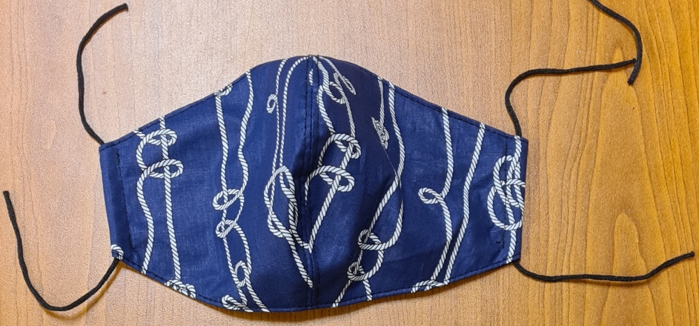 YACHTSHOP Rúško námorný motív modré s lanom