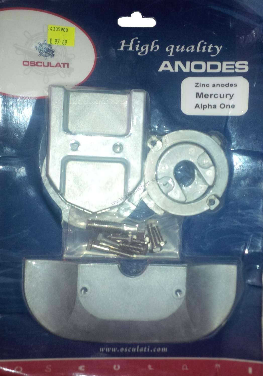 OSCULATI Magnéziové anódy sada pre Mercury Alpha One set