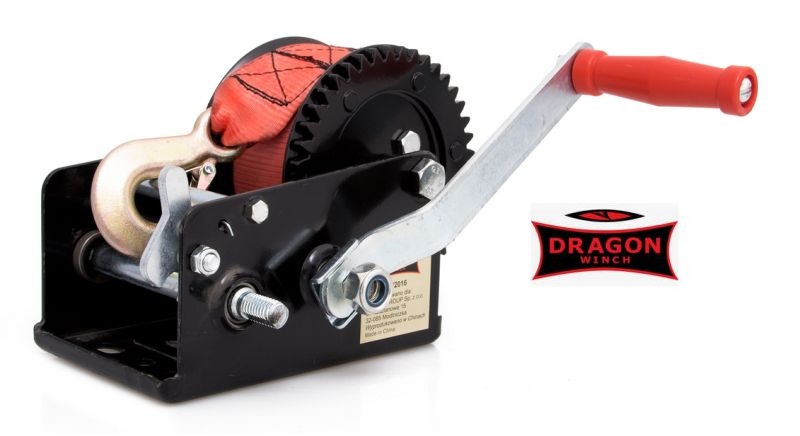 DRAGONWINCH DWK25 Ručný navijak 1100 kg gurtňa so širokou základňou