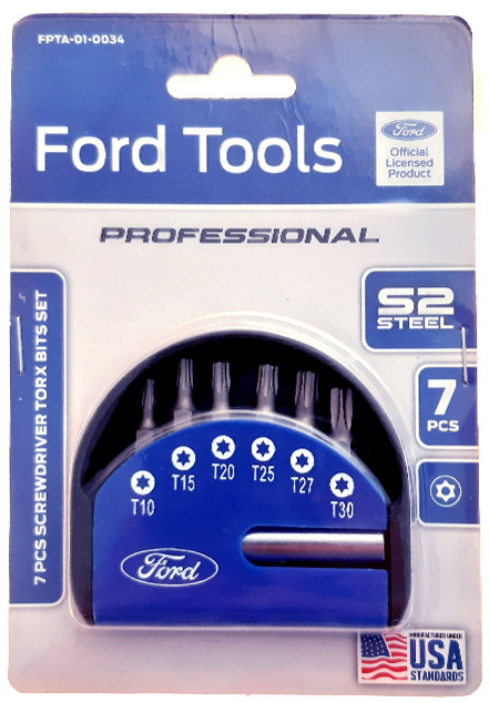 FORD TOOLS Sada 6 ks bitov TORX + nástavec
