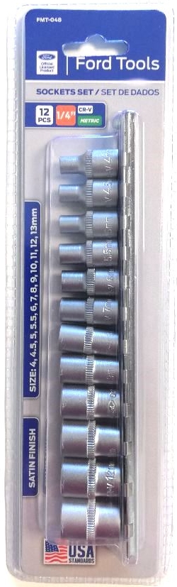 FORD TOOLS Sada nástavcov na gola , 12 ks pre 1/4"