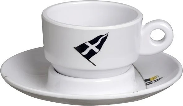 MARINE BUSINESS Sada 6 hrnčekov s podšálkou REGATA s vlajkami na kávu  12006 ESPRESSO CUP & SAUCER 6 UN