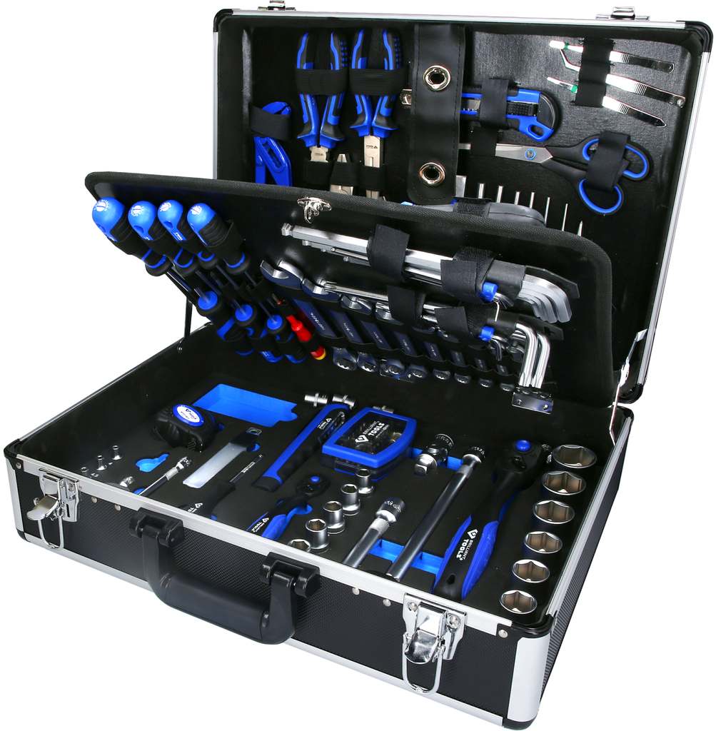 BRILLIANT TOOLS Univerzálny kufrík s náradím 1/4" + 1/2", 143 ks