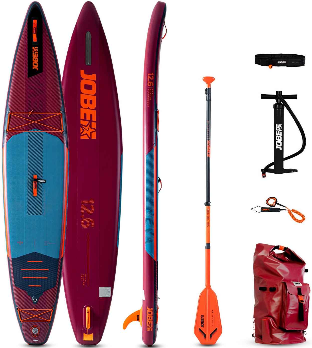 JOBE SUP Neva 12.6 Package  JOBE NEVA 12.6 INFLATABLE PADDLE BOARD PACKAGE
