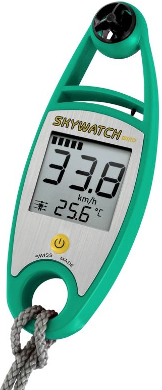 SKYWATCH Wind Pro anemometer + teplomer + wind chilld  anemometer + teplomer + maximálna rýchlosť + teplota chladu vetra