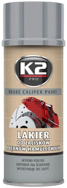 K2 BRAKE CALIPER PAINT farba na brzdové strmene a bubny strieborná 400 ml
