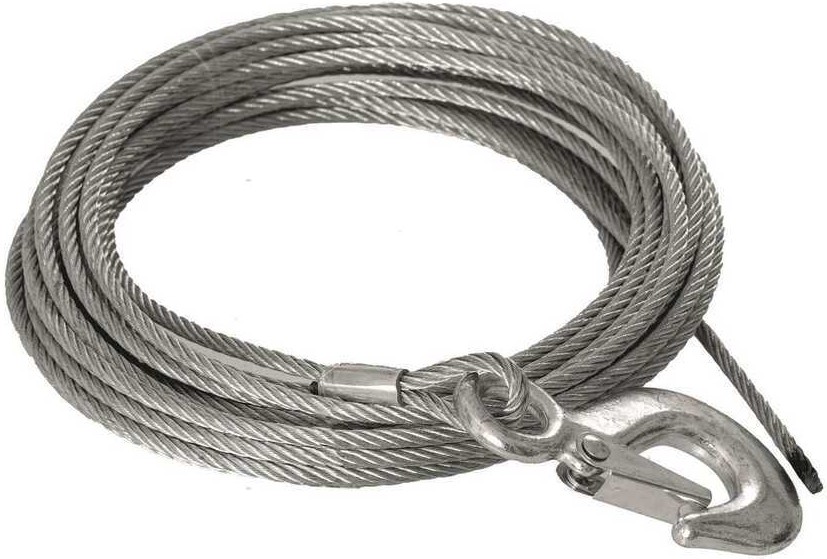 MTM Oceľové lano pre ručný navijak s hákom 5 mm x 10 m