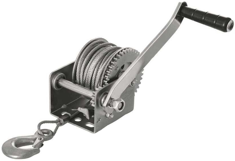 BOAT WINCH BQC-800 Ručný navijak na prívesný vozík do 525 kg z pozinkovanej ocele s oceľovým lanom